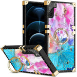 TPU Luxury Shiny Flower Fashion Case with Kickstand for Samsung Galaxy S21 Plus (6.7")