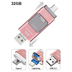 3 in1(Type C & Lightning & USB3.0) i Flash Drive for Apple iOS & Android & Computers  (32GB)