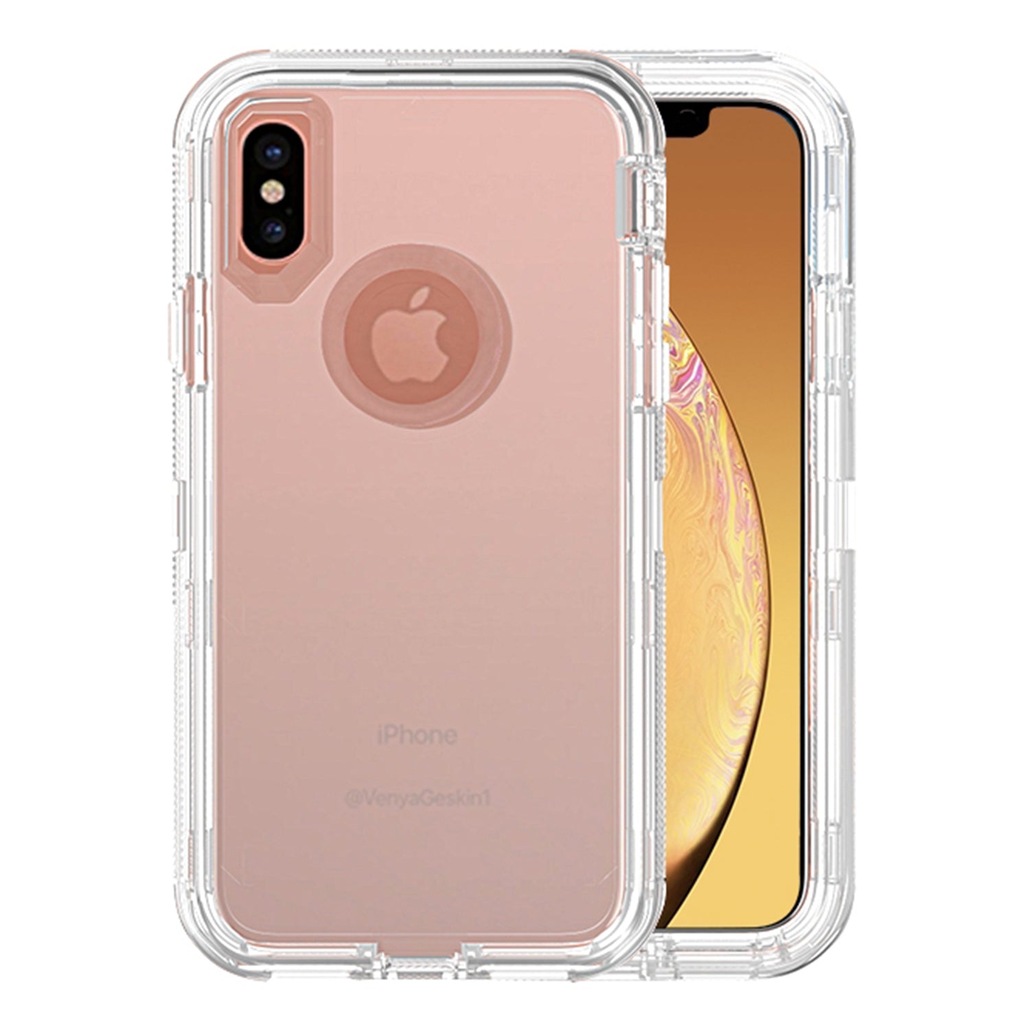 Transparent Full Protection Heavy Duty Case without Clip for iPhone Xs Max (6.5")