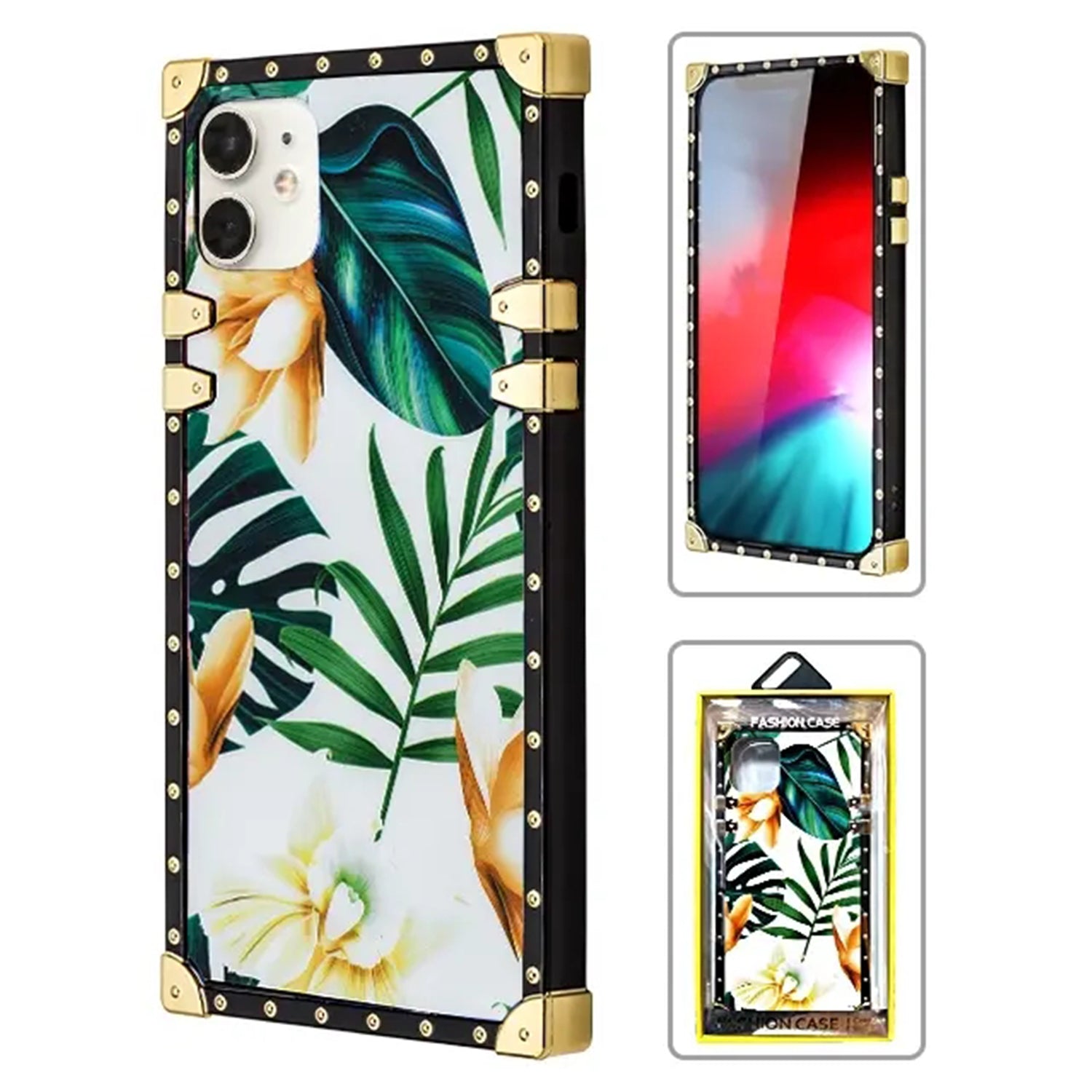 TPU Luxury Plantain Leaves Fashion Case for iPhone 12 Mini (5.4")