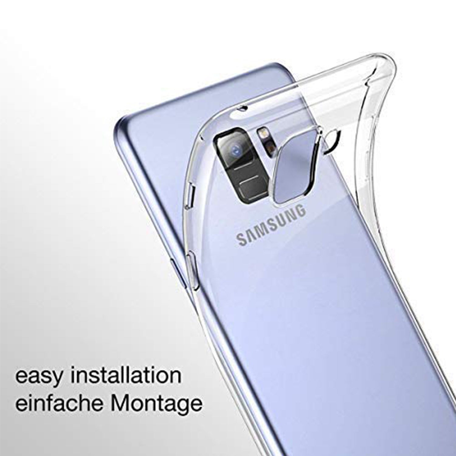 Transparent TPU Case Shockproof Drop Resistant Case Cover for Galaxy S9 Plus - Clear