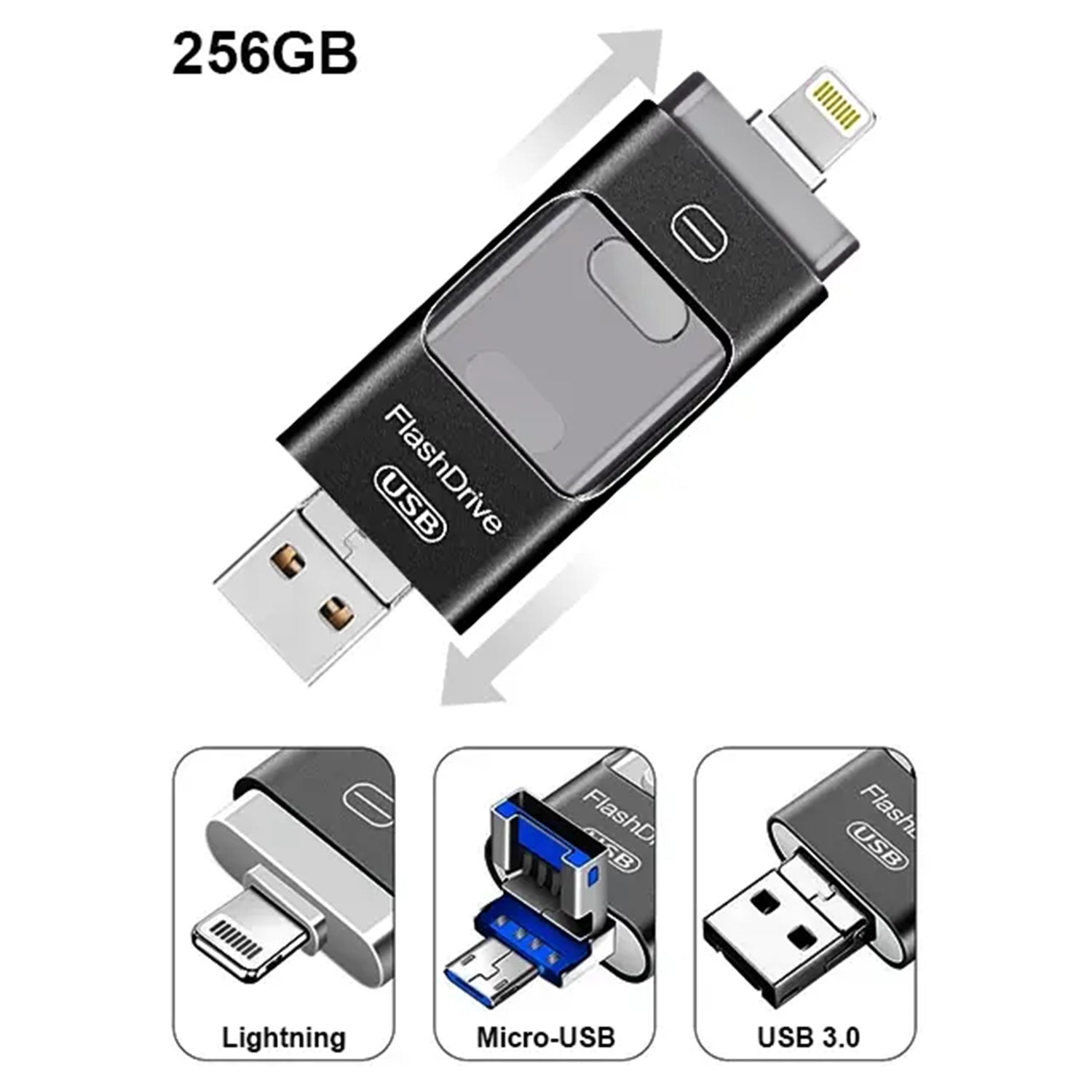 256GB 3 in 1 i Flash Drive for Apple iOS Devices & Android & Computers