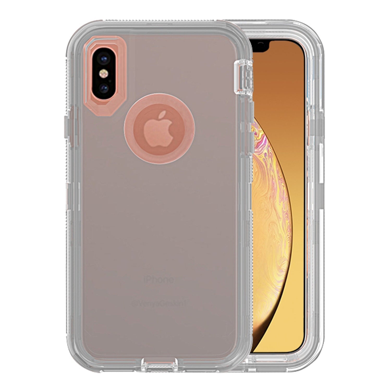 Transparent Full Protection Heavy Duty Case without Clip for iPhone Xs Max (6.5")