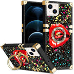 iPhone 14/13 TPU Luxury Blue Stripe Fashion Case with Kickstand