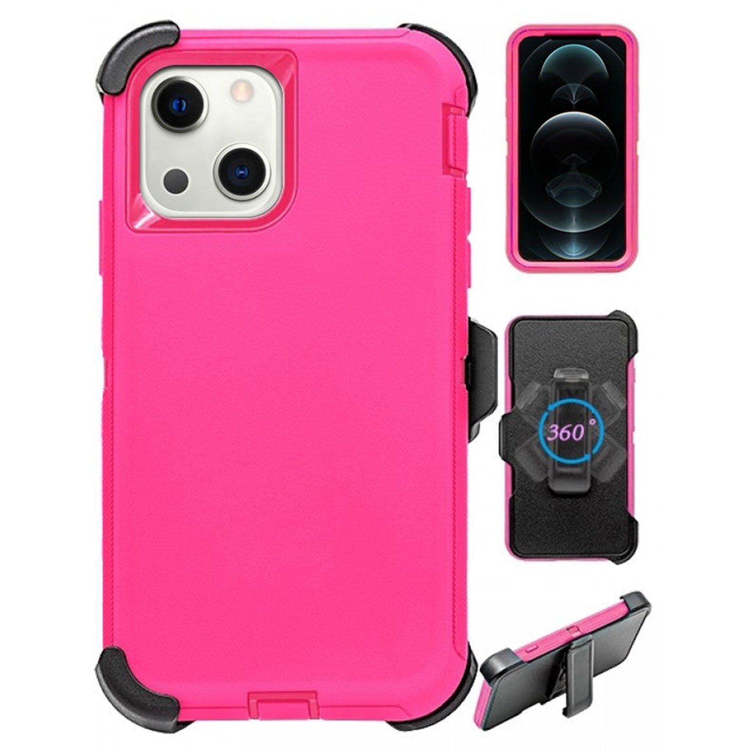 iPhone 14 Plus(6.7") Full Protection Heavy Duty Case  with Kickstand Belt Clip