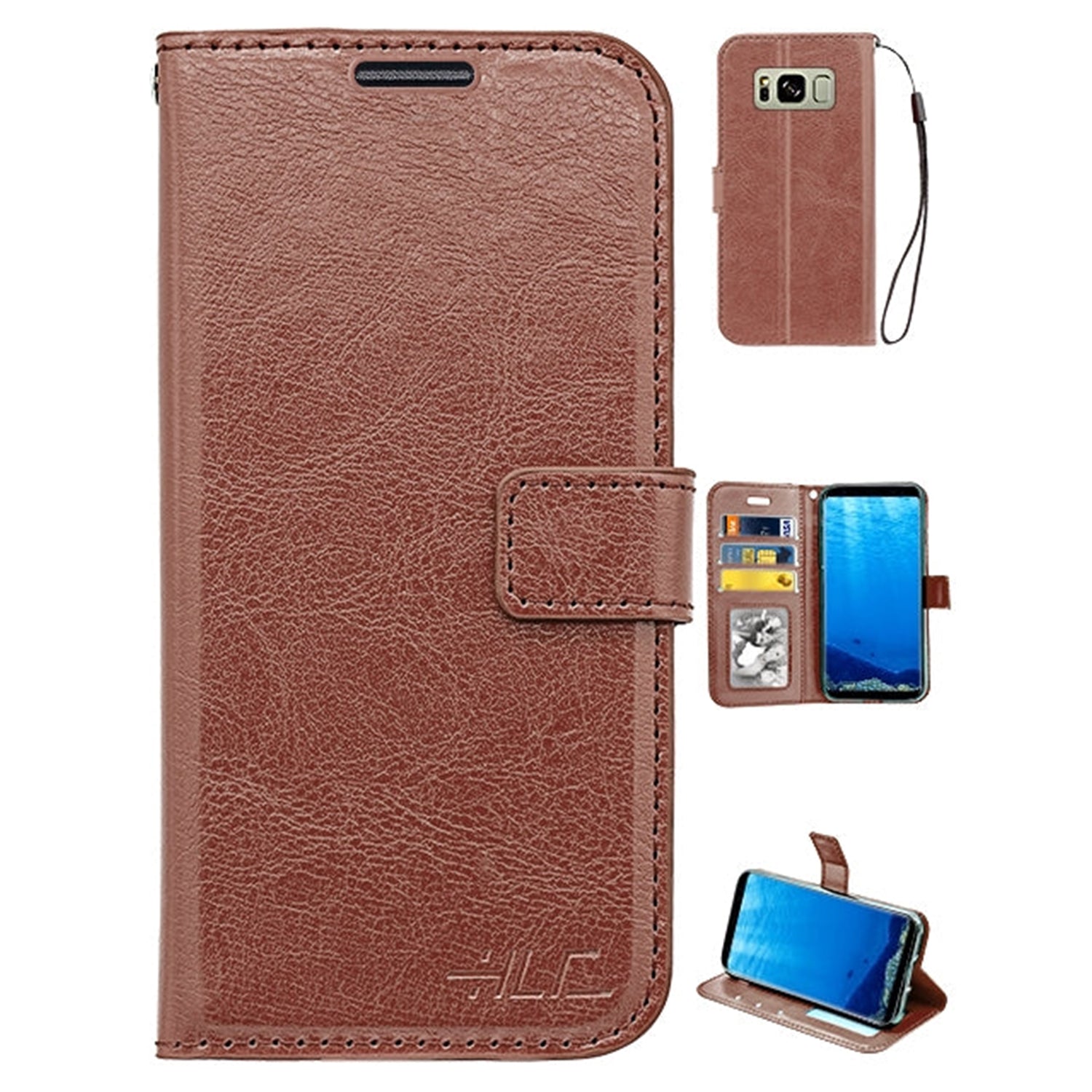 Samsung Galaxy S8 Real Plain Leather Wallet Case