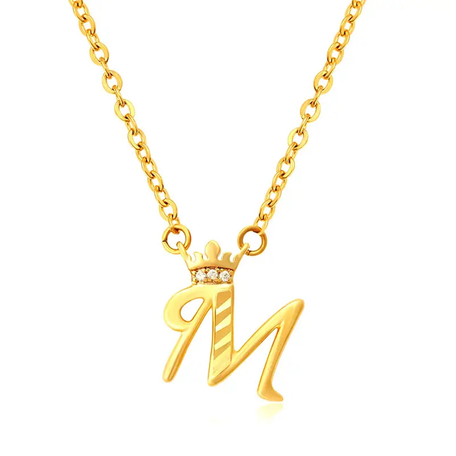 A Dozen of Gold Diamond 26 Alphabet Necklace