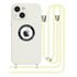 iPhone 14/13 Soft silicone fine hole logo hollowed out with adjustable hanging rope phone case