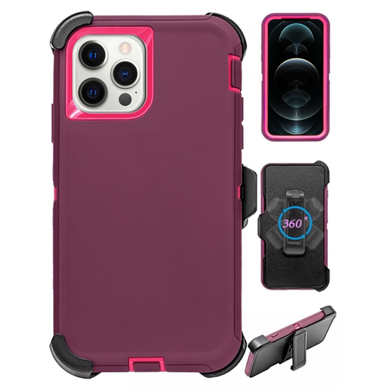 iPhone 14 Pro Full Protection Heavy Duty Case  with Kickstand Belt Clip