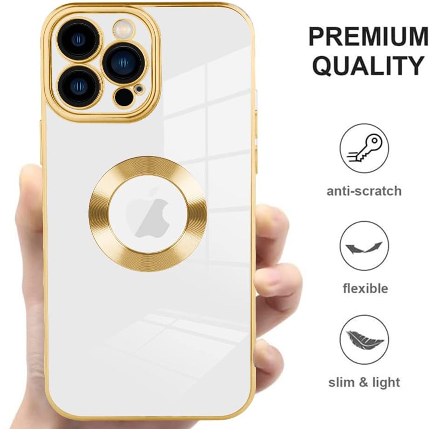 iPhone 14 Pro Max Electroplated logo hollow out color case