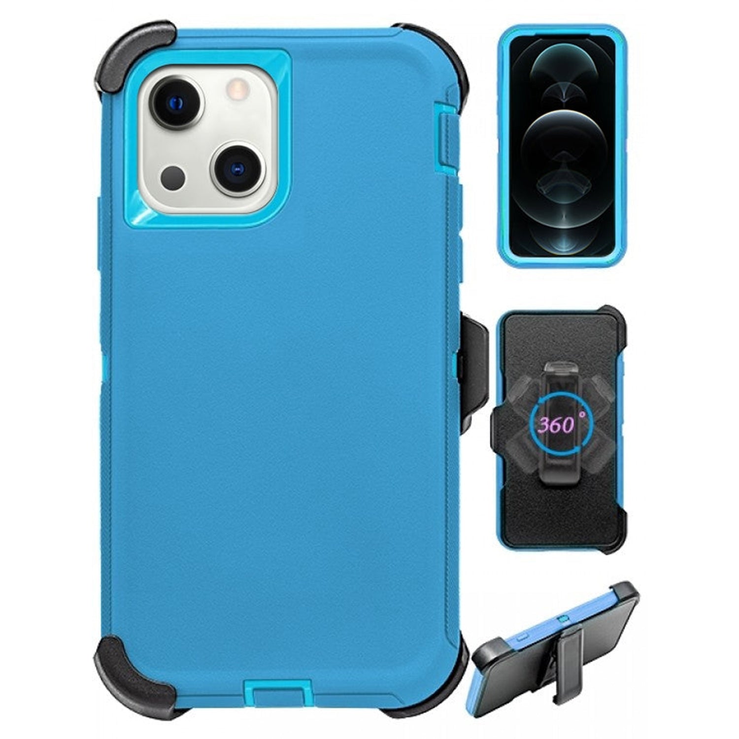 iPhone 14 Plus(6.7") Full Protection Heavy Duty Case  with Kickstand Belt Clip