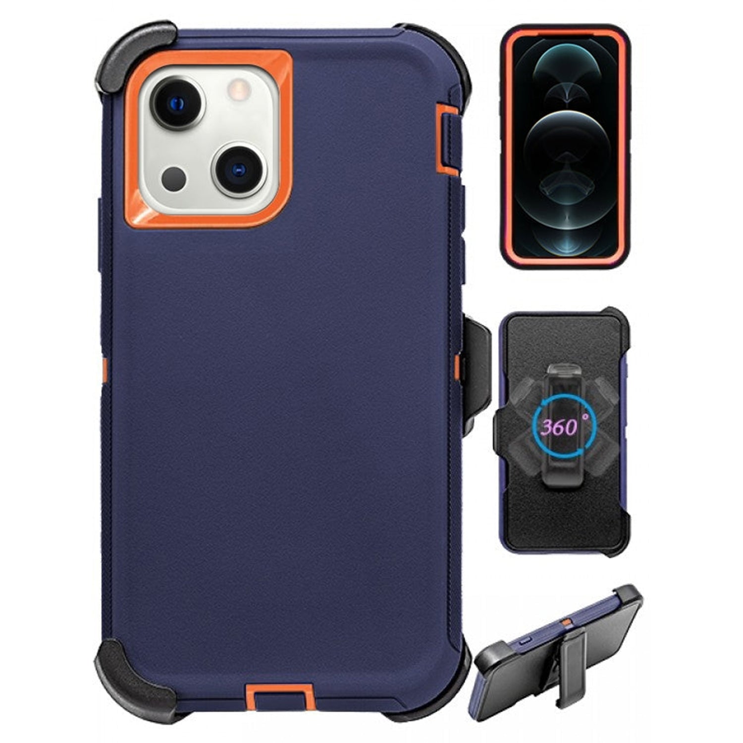 iPhone 14 Plus(6.7") Full Protection Heavy Duty Case  with Kickstand Belt Clip