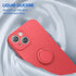 iPhone 14/13 (6.1") Soft Liquid Silicone With Stand Ring Holder Case