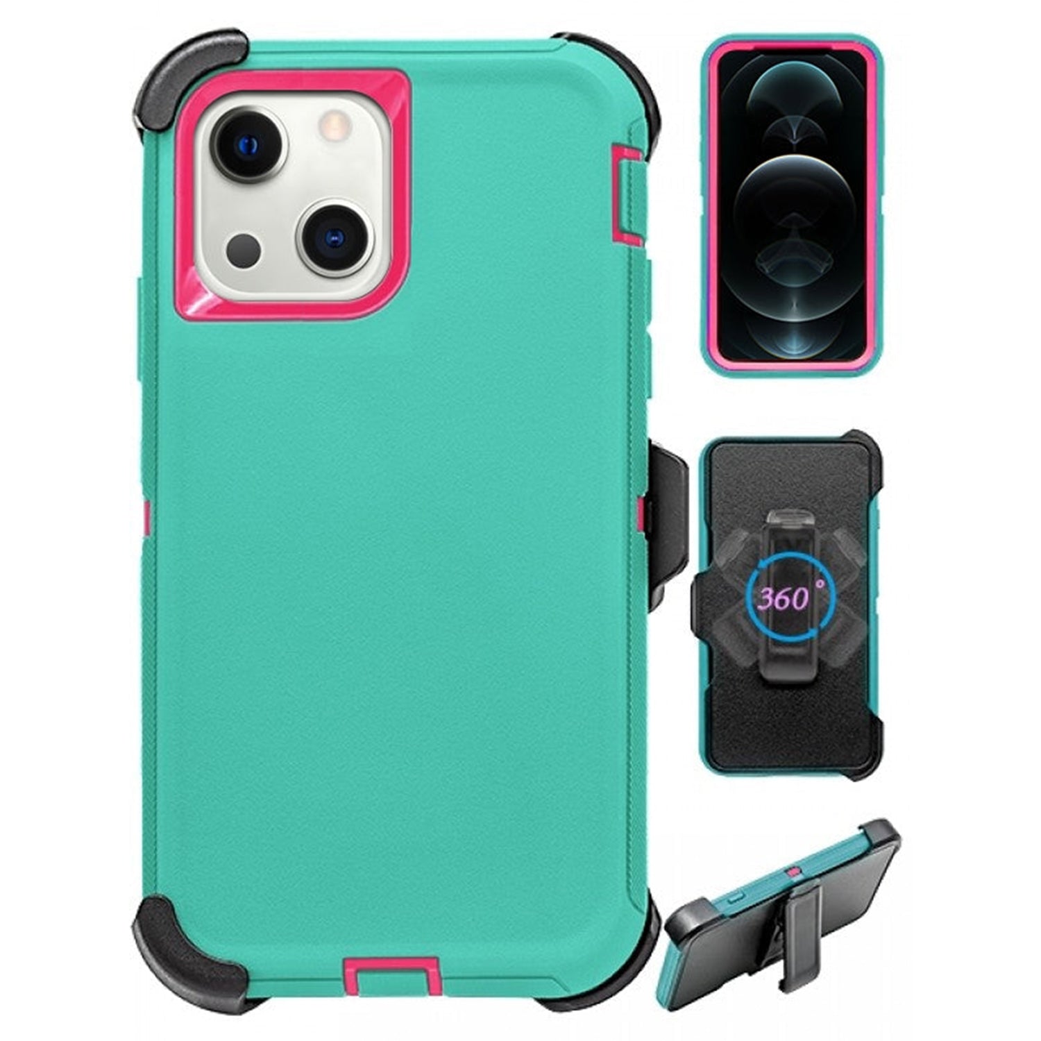 iPhone 14 Plus(6.7") Full Protection Heavy Duty Case  with Kickstand Belt Clip