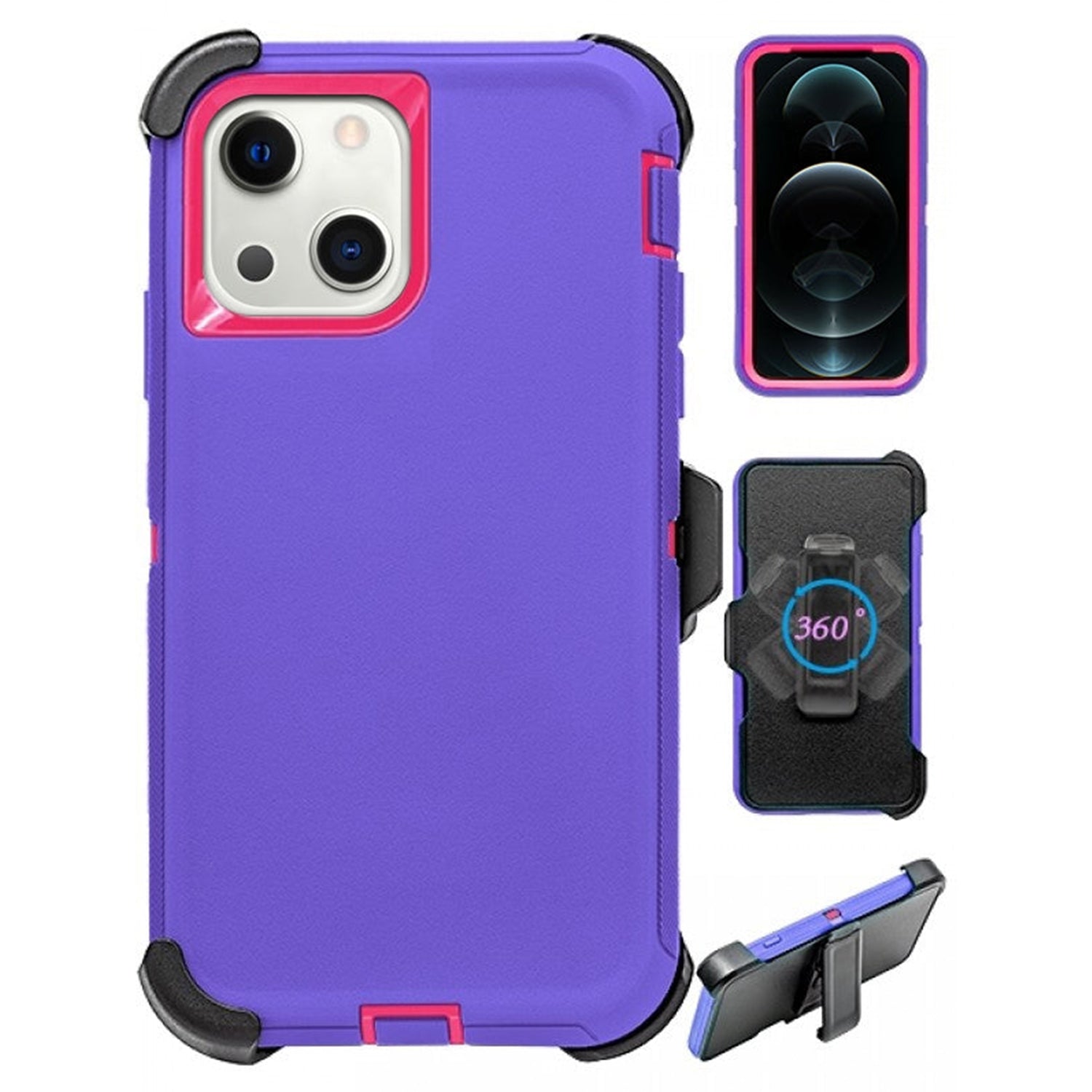 iPhone 14 Plus(6.7") Full Protection Heavy Duty Case  with Kickstand Belt Clip