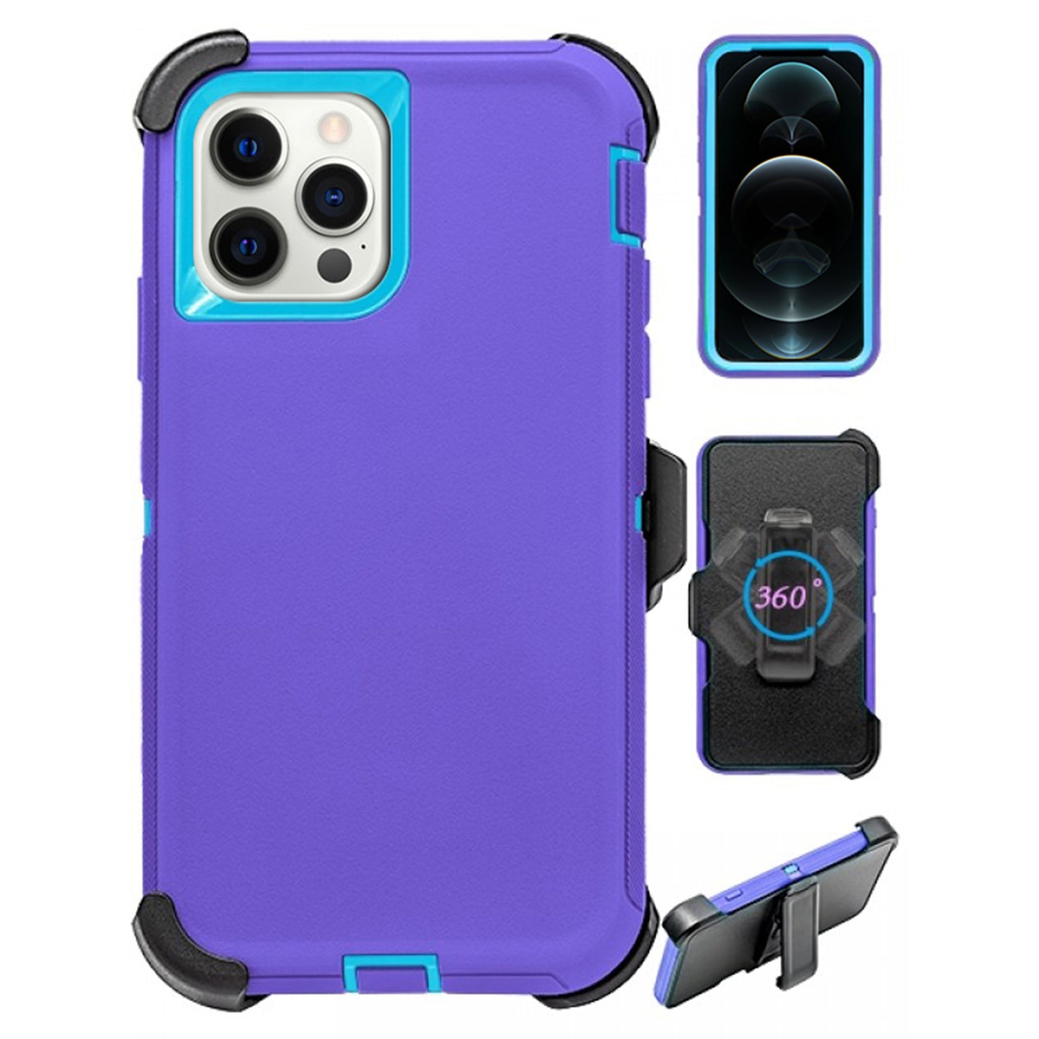 iPhone 14 Pro Full Protection Heavy Duty Case  with Kickstand Belt Clip