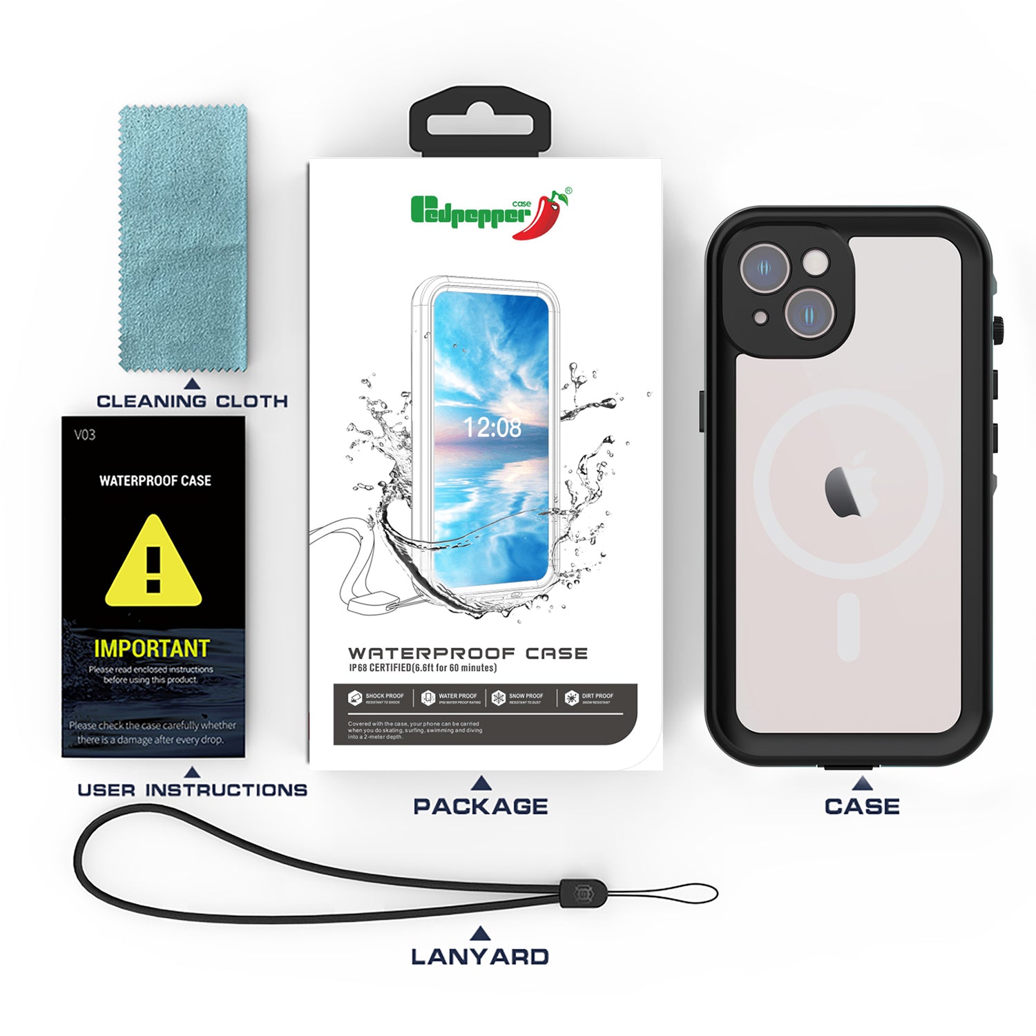 Samsung Galaxy A54 360 Full Protective Waterproof Case With Built in Screen Fingerprint Protector