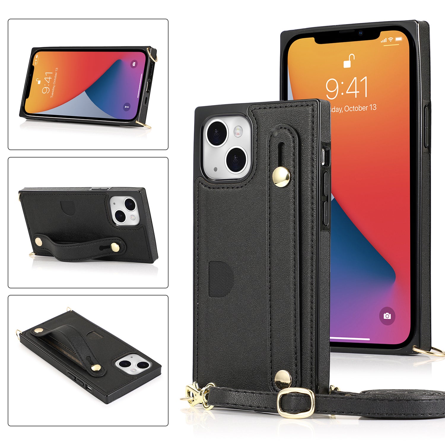 Fashion Leather Case with 1 Credit Card Slots for iPhone 14/13(6.1")