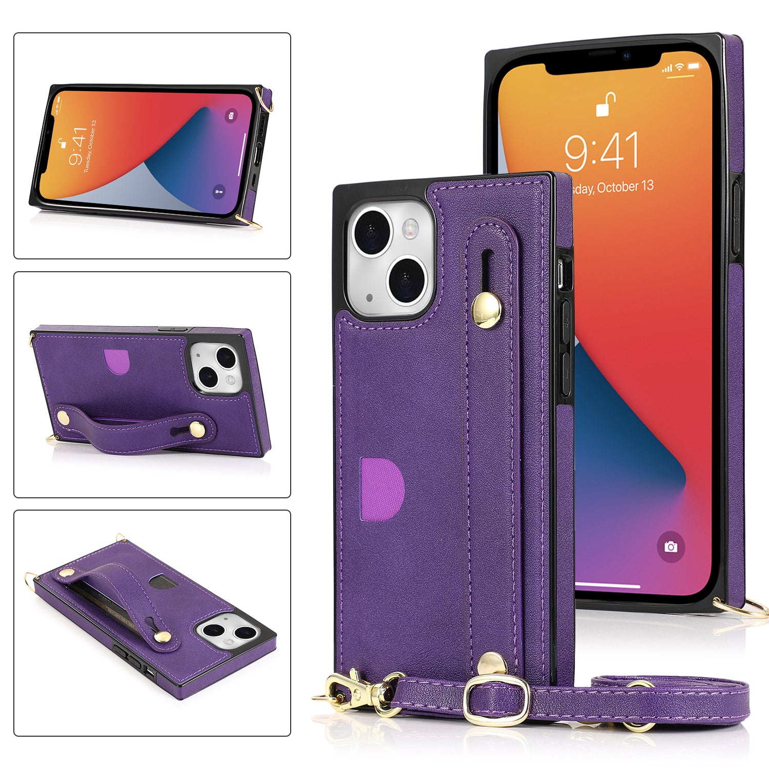 Fashion Leather Case with 1 Credit Card Slots for iPhone 14/13(6.1")