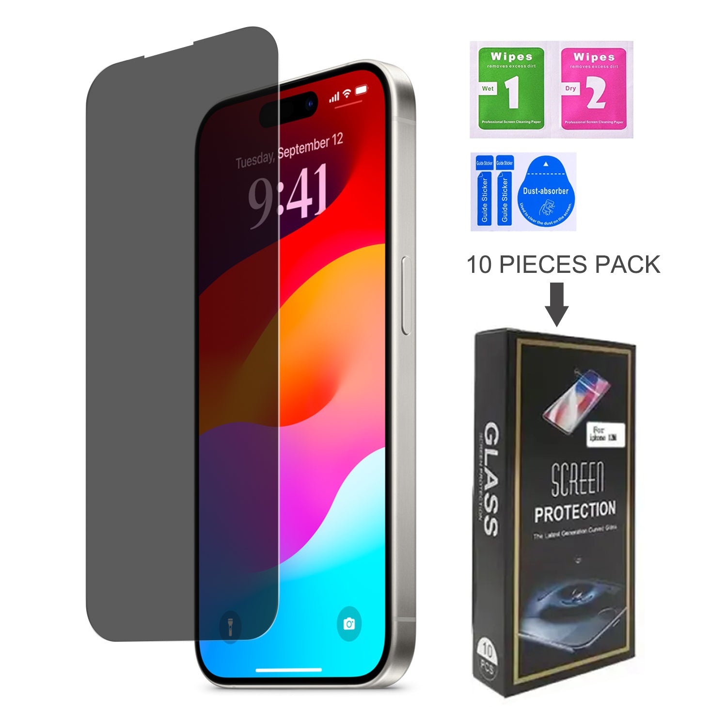 iPhone 15 Plus/15 Pro Max (6.7'')Privacy Tempered Glass