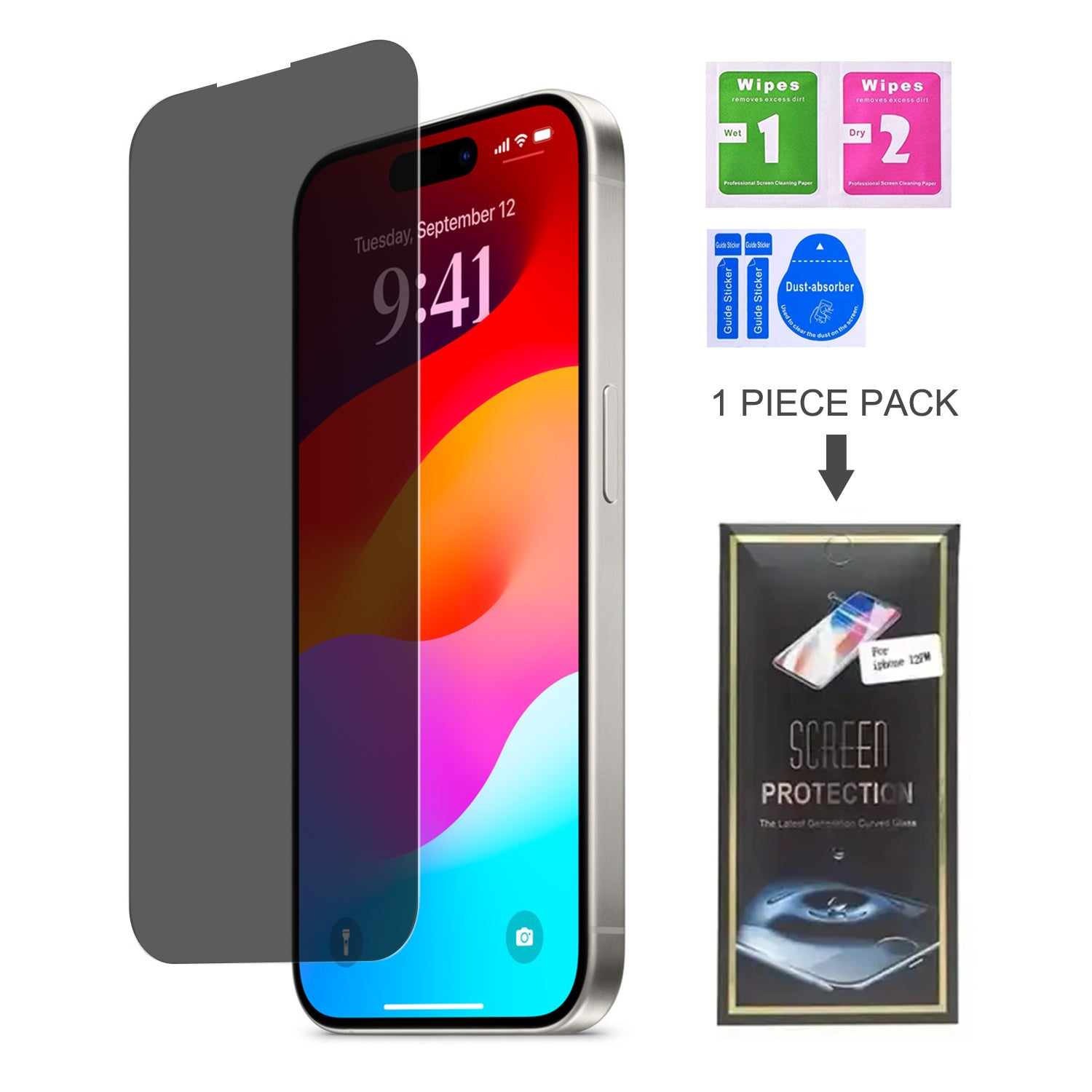 iPhone 15 Plus/15 Pro Max (6.7'')Privacy Tempered Glass