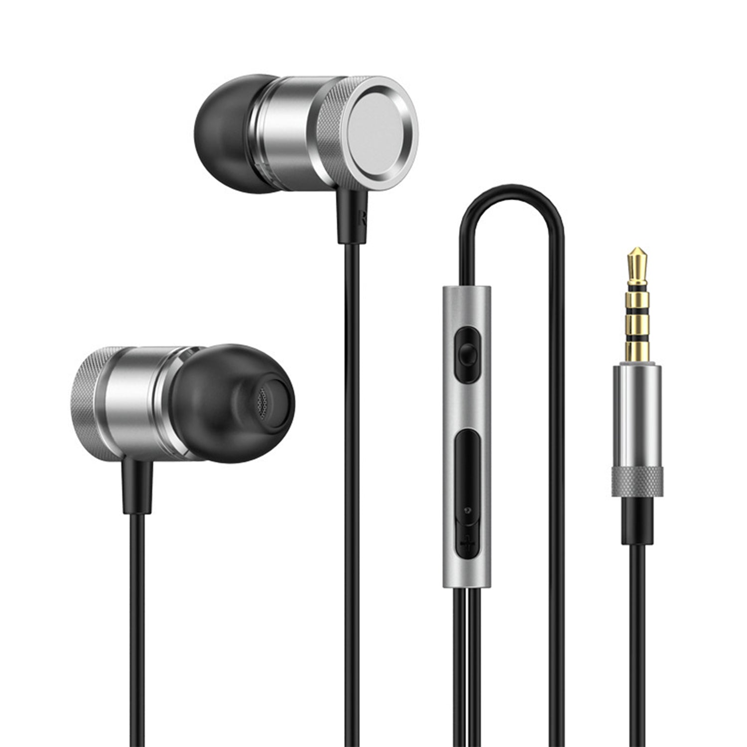 Subwoofer metal bass in ear wired headset-Gold/Black