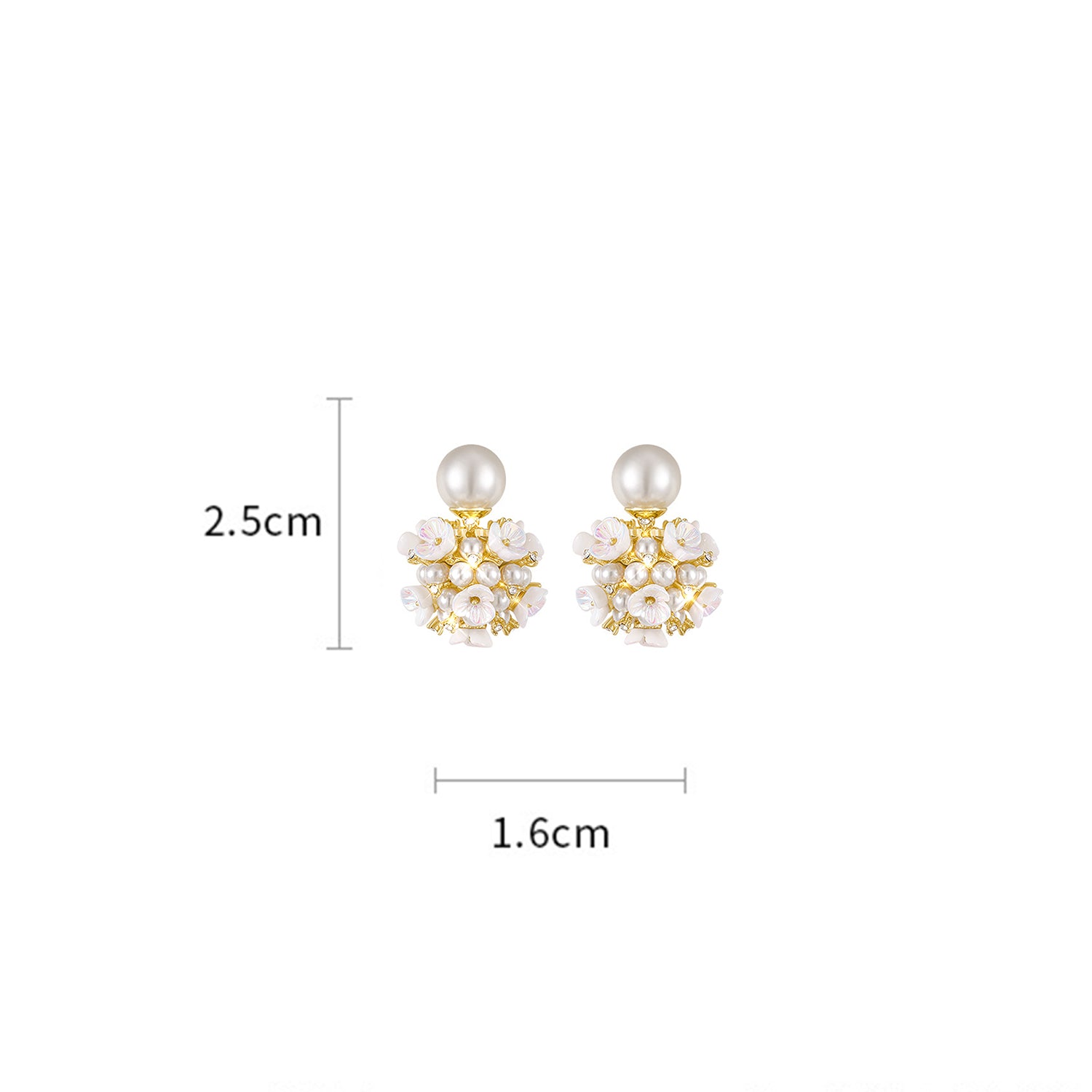 Korean INS Temperament Cool Style Earrings(HE9919)-White Flower Ball