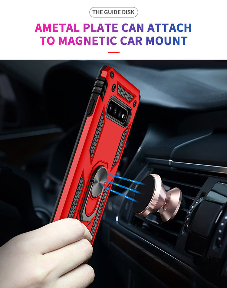 Dual Colors Ring Magnetic GPS car mount Phone Holder for Samsung Galaxy S10 Plus Case