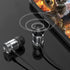 Subwoofer metal bass in ear wired headset-Gold/Black