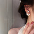 Korean INS Temperament Cool Style Earrings(HE9919)-White Flower Ball