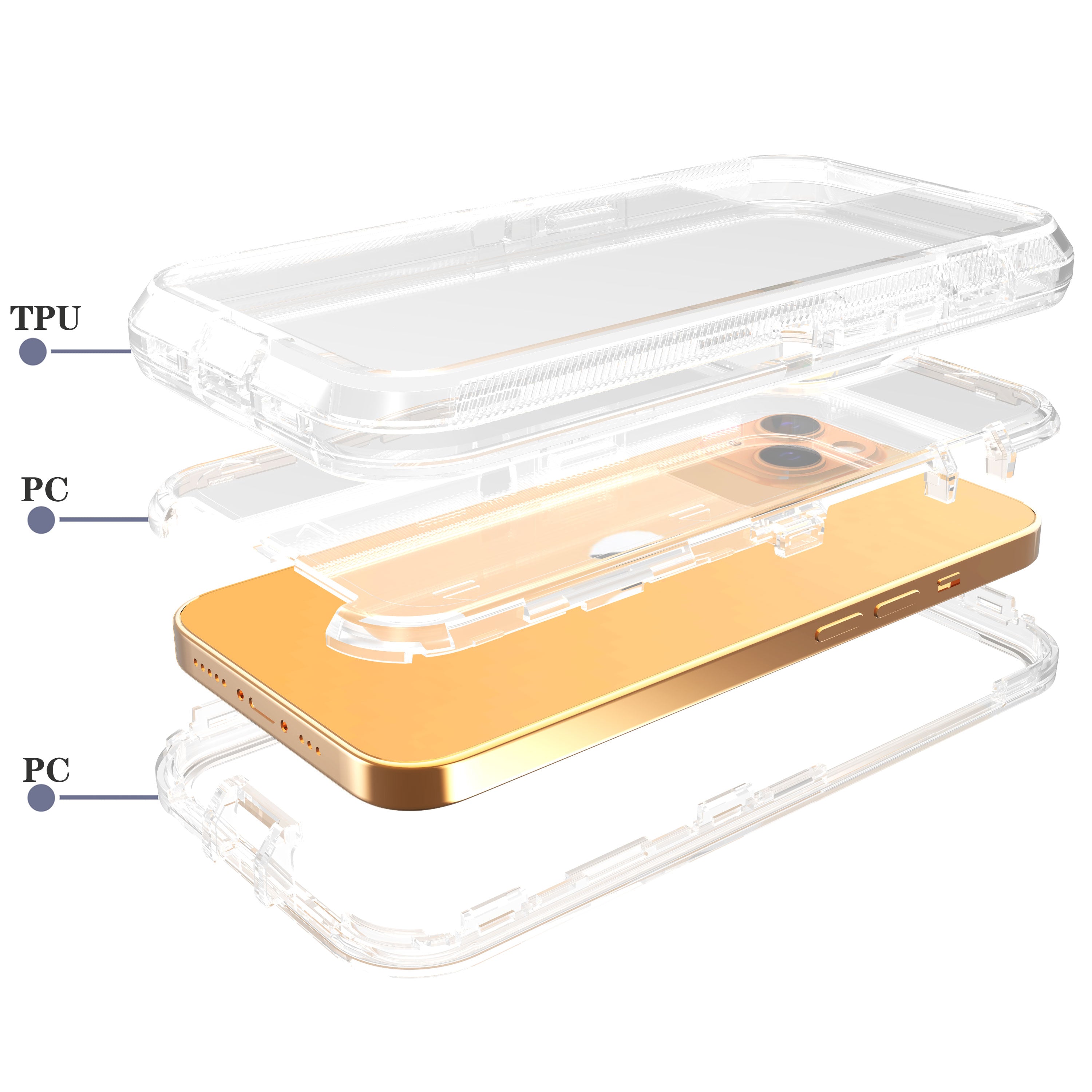 iPhone 15 Plus Transparent Heavy Duty Shockproof Anti-Fall Case