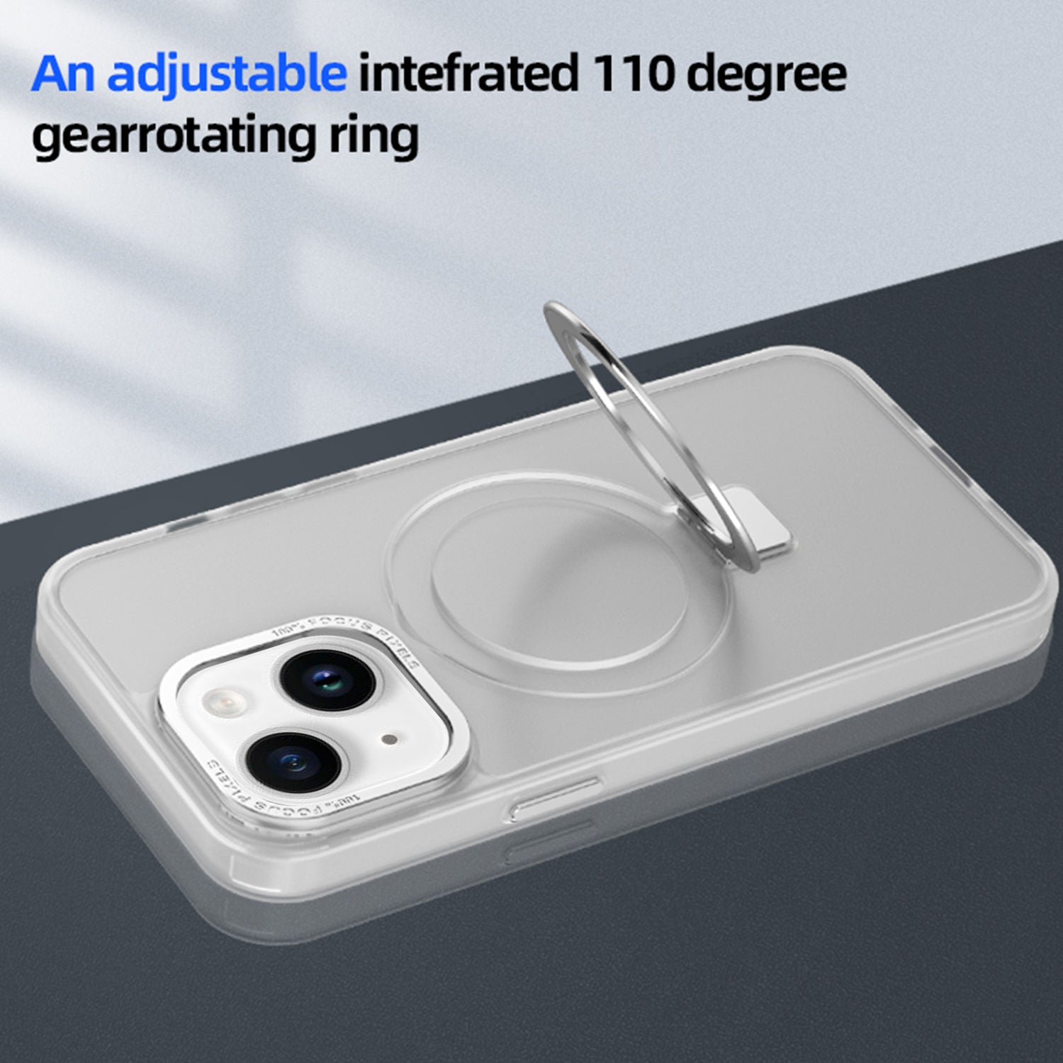 iPhone 15 Transparent Magnetic Suction Bracket Support Wireless Charging Phone Case-Clear