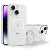 iPhone 15 Transparent Magnetic Suction Bracket Support Wireless Charging Phone Case-Clear