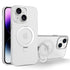 iPhone 15 Plus Transparent Magnetic Suction Bracket Support Wireless Charging Phone Case-Clear