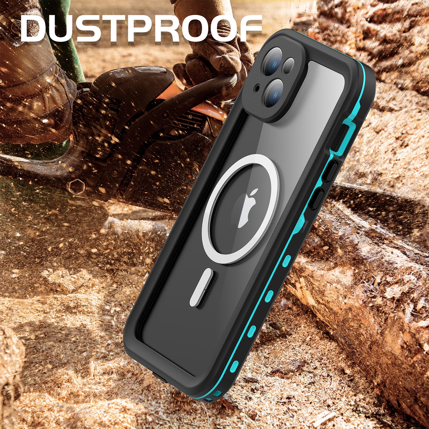 iPhone 15 Plus 360 Full Protective Waterproof Case With Built-in Screen Fingerprint Protector