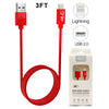 8 Pin Lightning USB Sync+charger Cable 3 feet for iPhone  11/11 Pro /11 Pro Max/ Xs Max/ X / XS/ 8 / 7