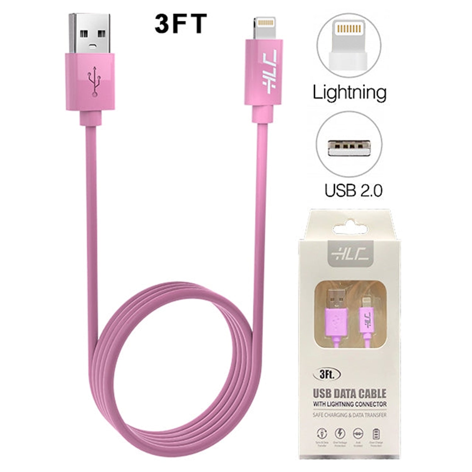 8 Pin Lightning USB Sync+charger Cable 3 feet for iPhone  11/11 Pro /11 Pro Max/ Xs Max/ X / XS/ 8 / 7