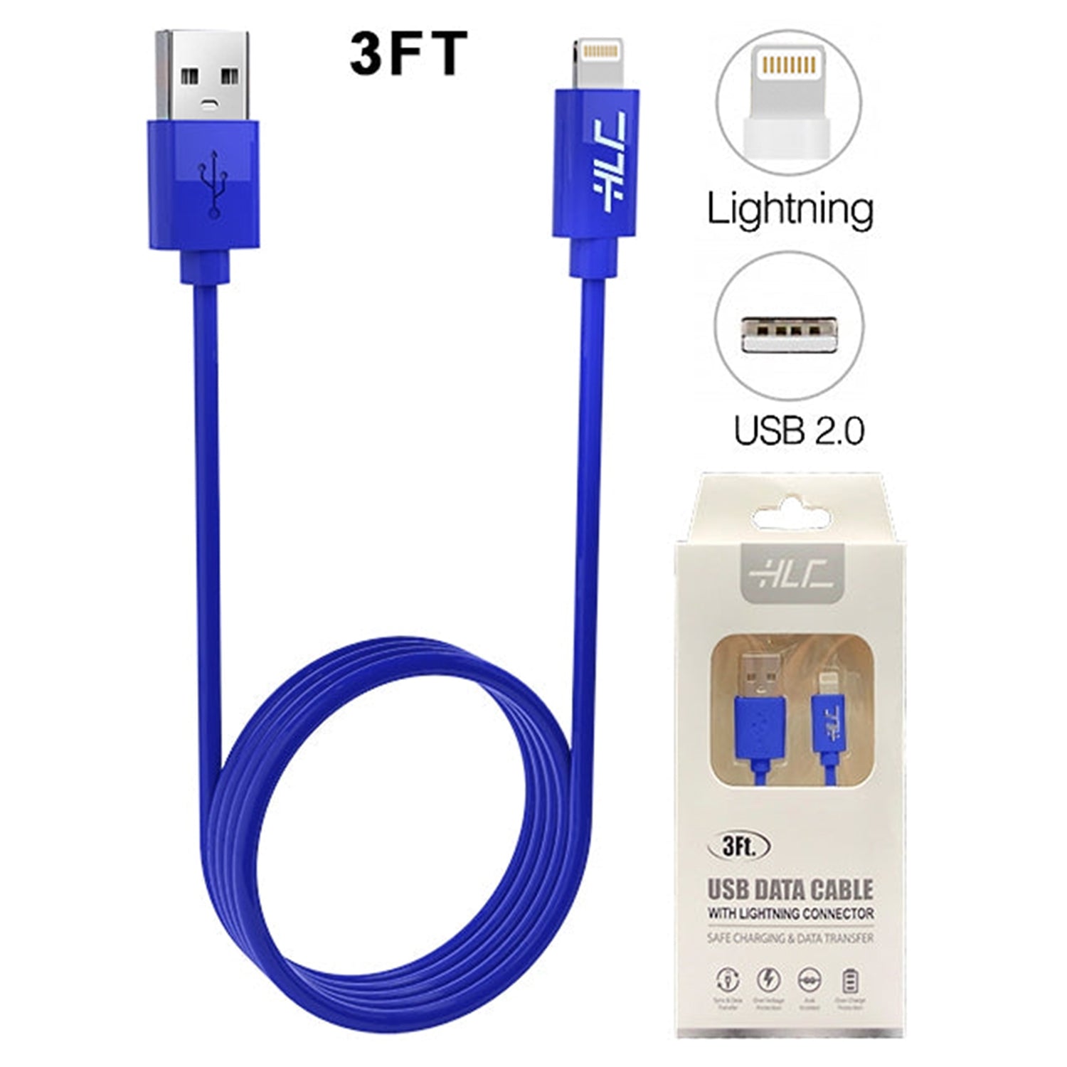 8 Pin Lightning USB Sync+charger Cable 3 feet for iPhone  11/11 Pro /11 Pro Max/ Xs Max/ X / XS/ 8 / 7