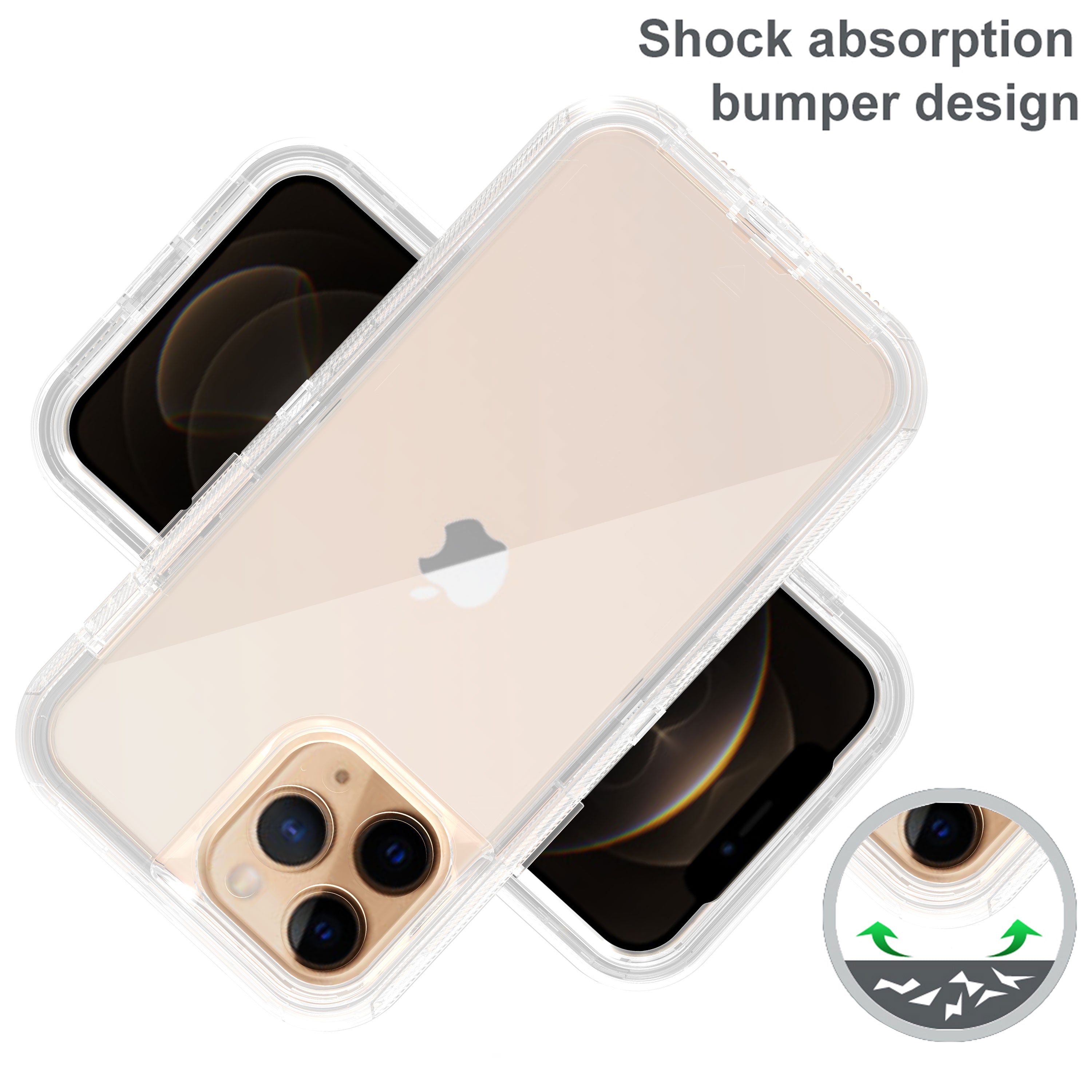 iPhone 15 Pro Transparent Heavy Duty Shockproof Anti-Fall Case