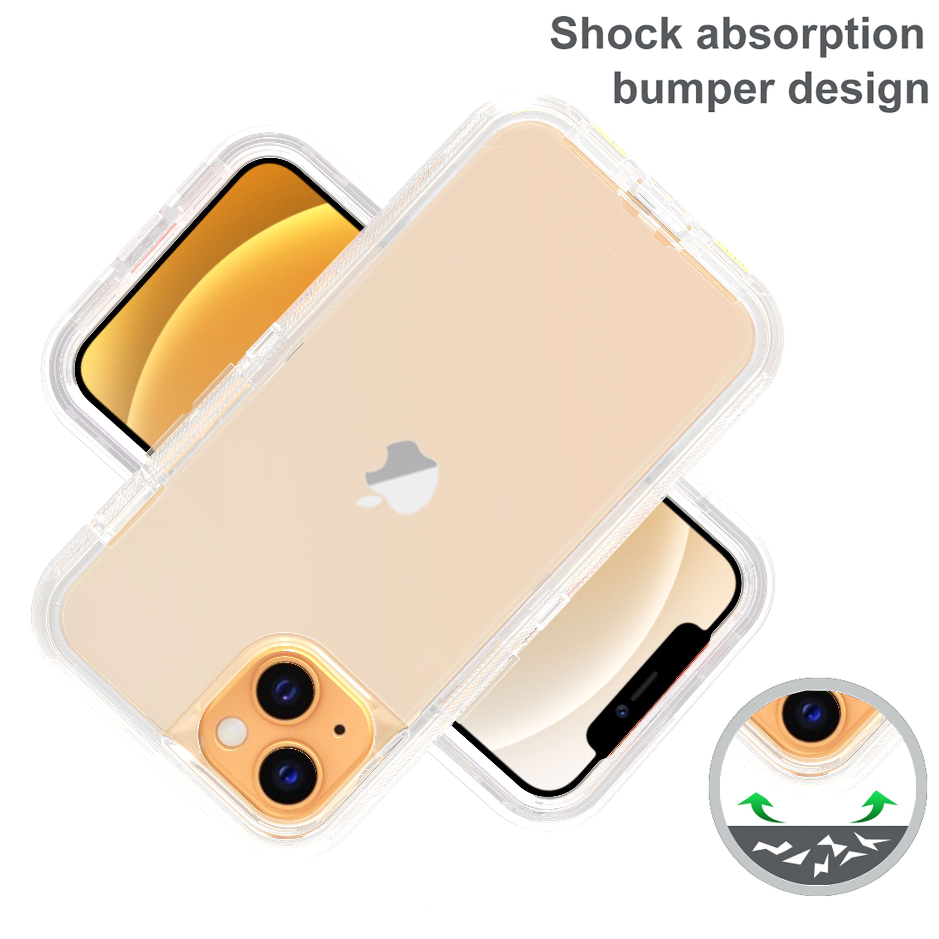 iPhone 15 Plus Transparent Heavy Duty Shockproof Anti-Fall Case