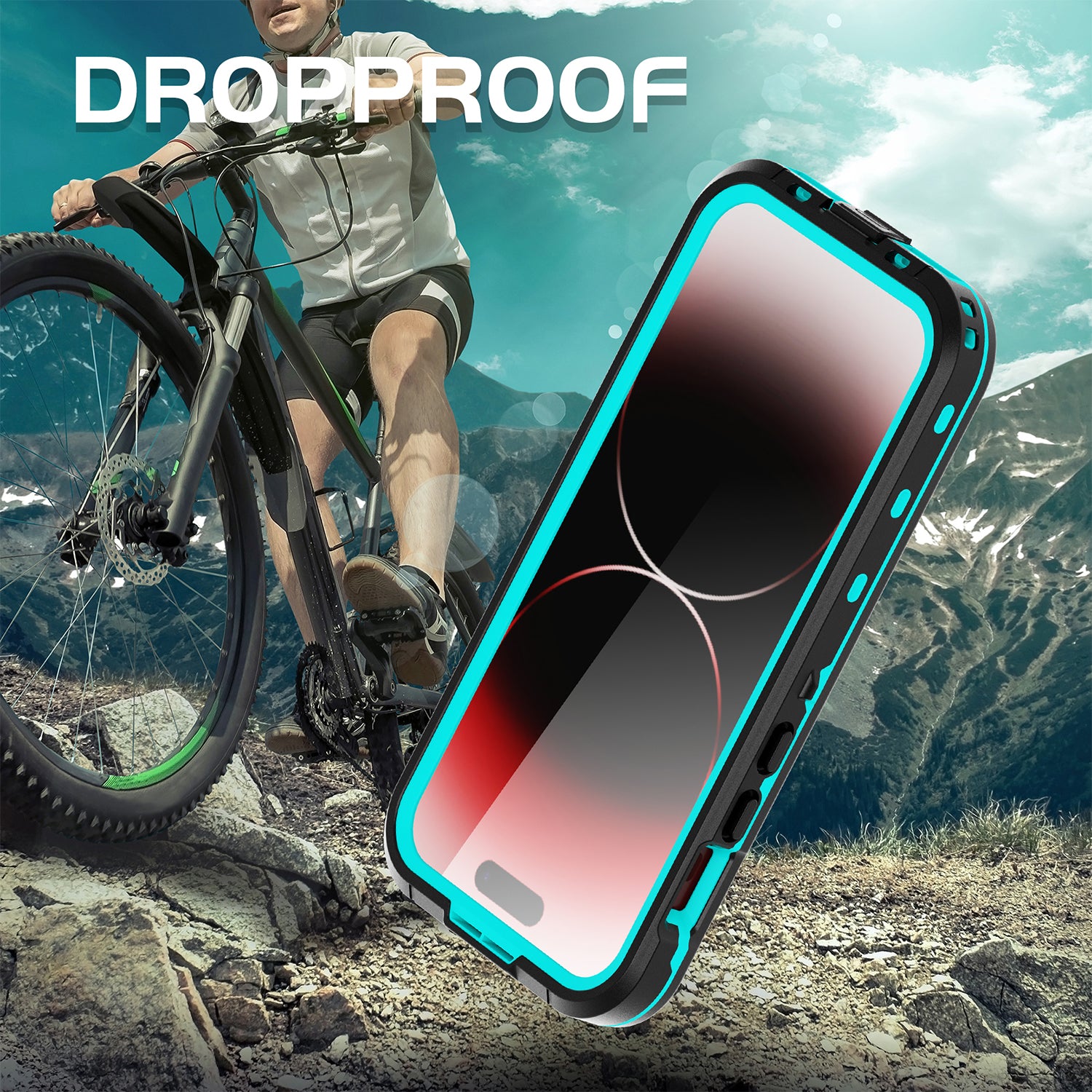 iPhone 15 Pro 360 Full Protective Waterproof Case With Built-in Screen Fingerprint Protector