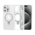 iPhone 15 Pro Transparent Magnetic Suction Bracket Support Wireless Charging Phone Case-Clear