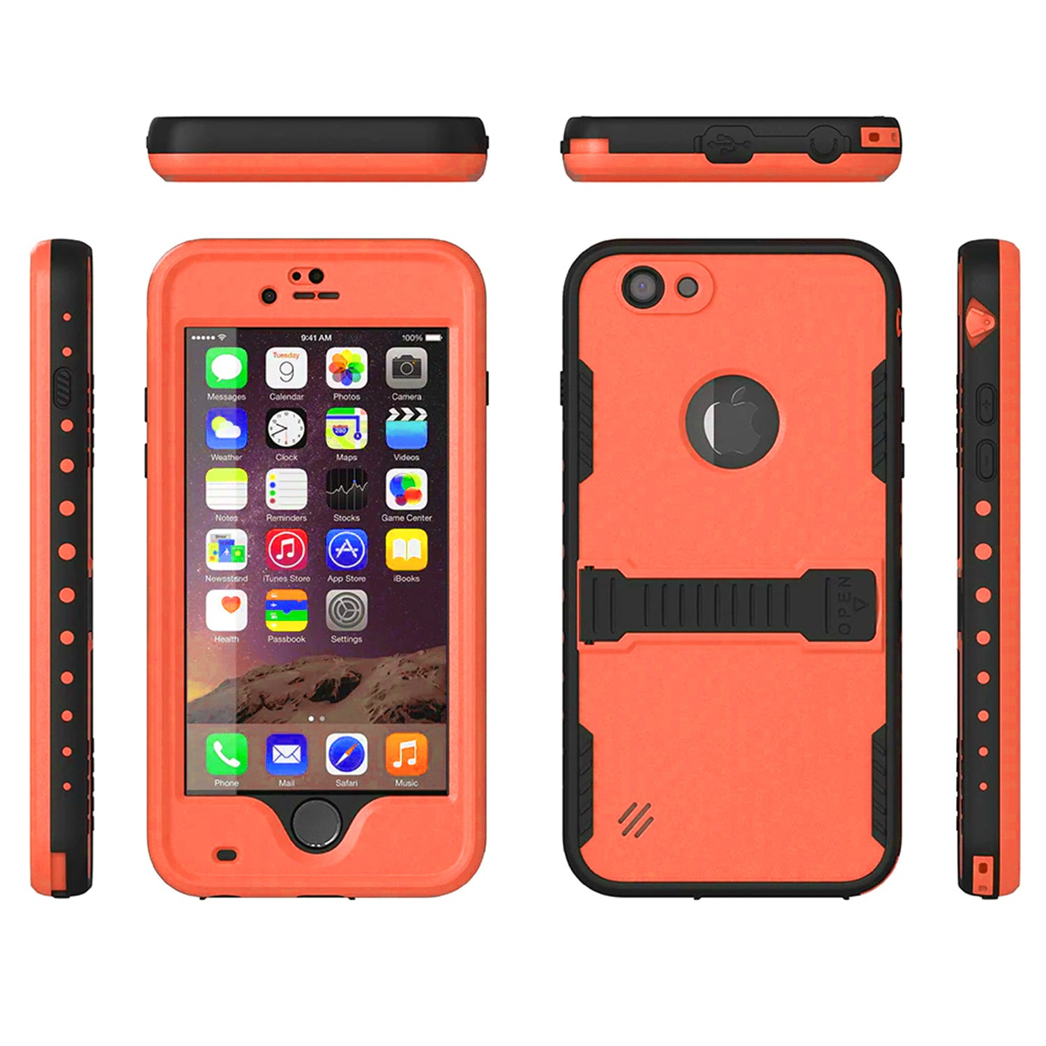 Kickstand Red Pepper Waterproof Case for iPhone 6 Plus(5.5in)