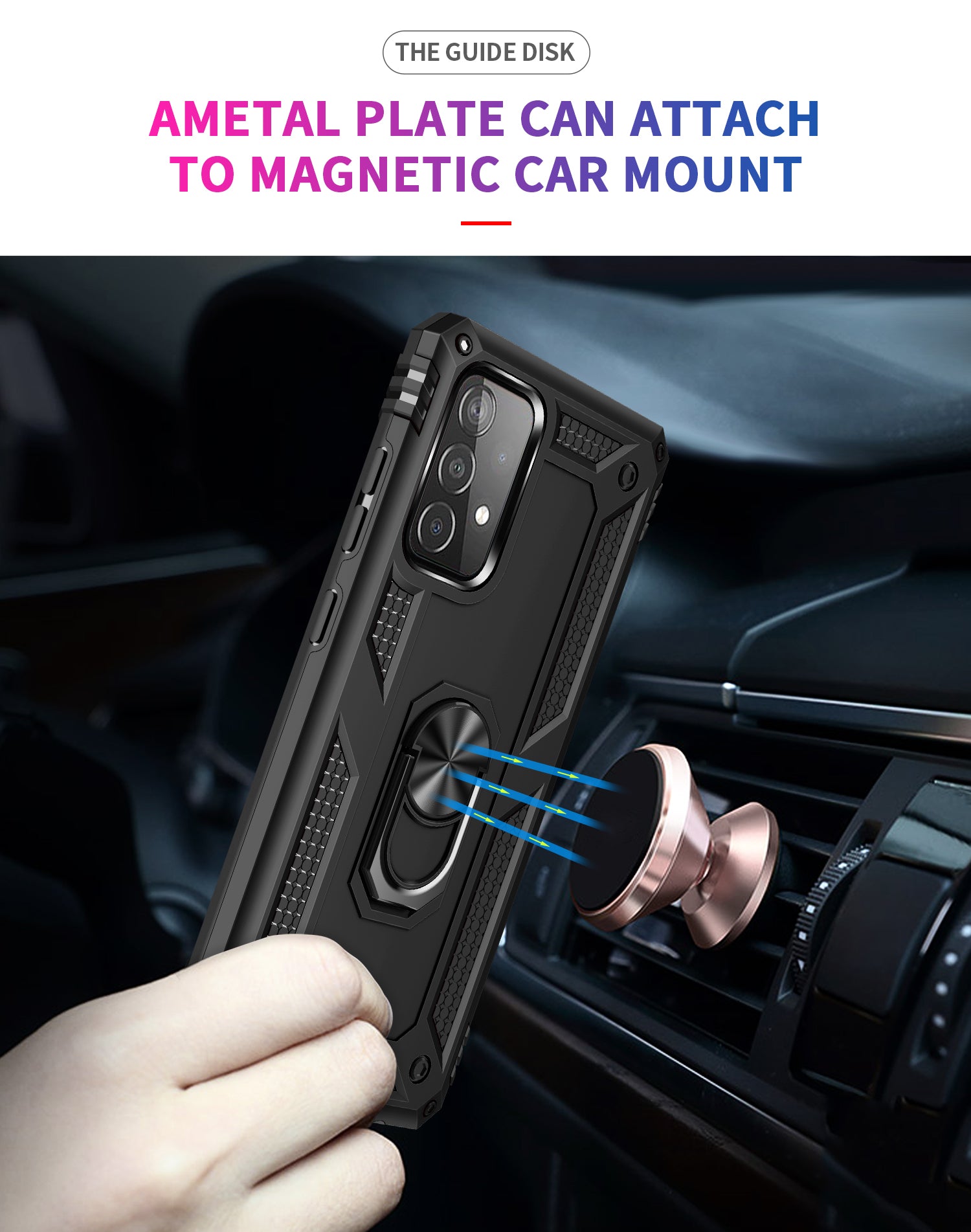 Ring Magnetic GPS car mount Phone Holder for Samsung Galaxy A52(5G) Case