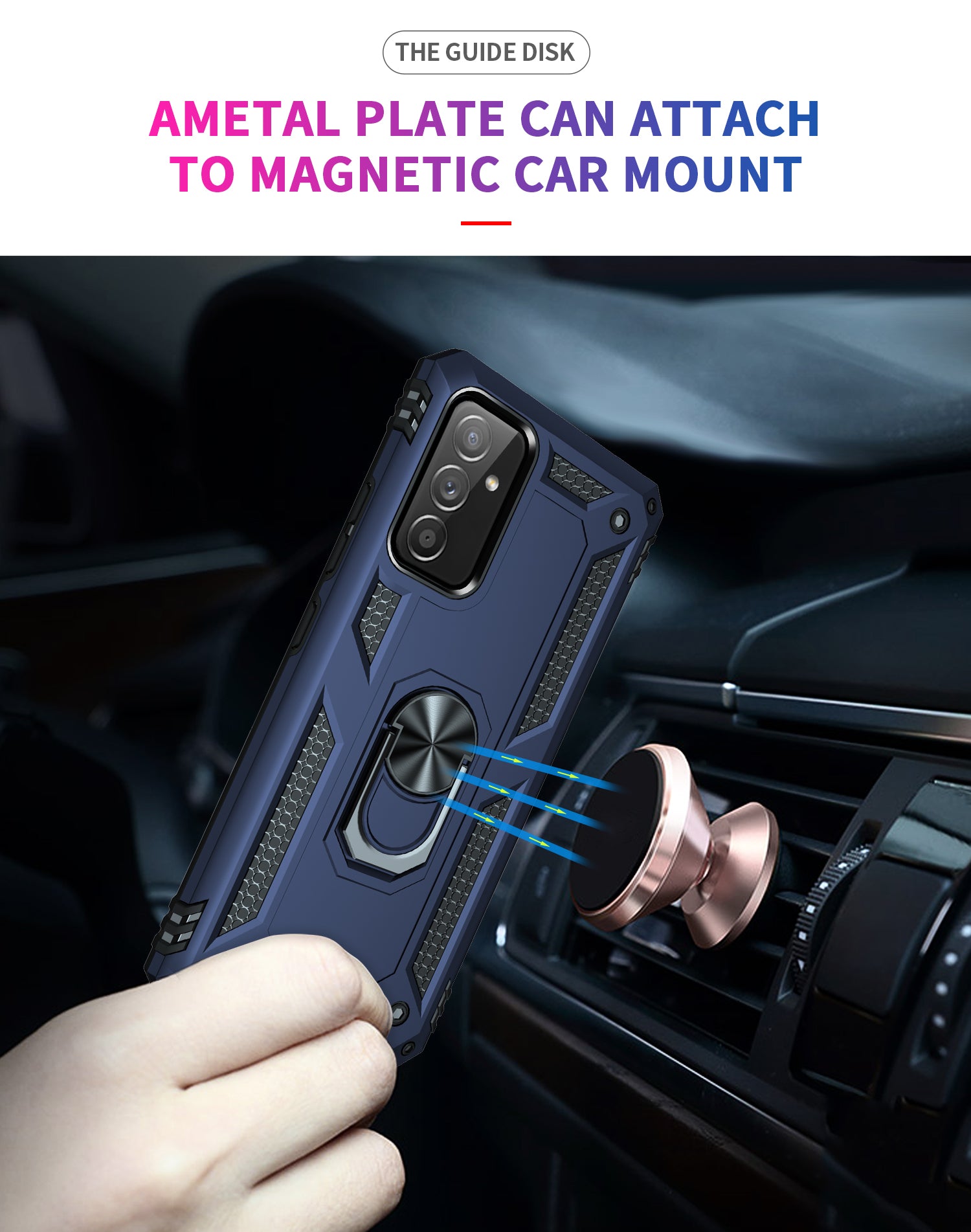 Ring Magnetic GPS car mount Phone Holder for Samsung Galaxy A82 Case