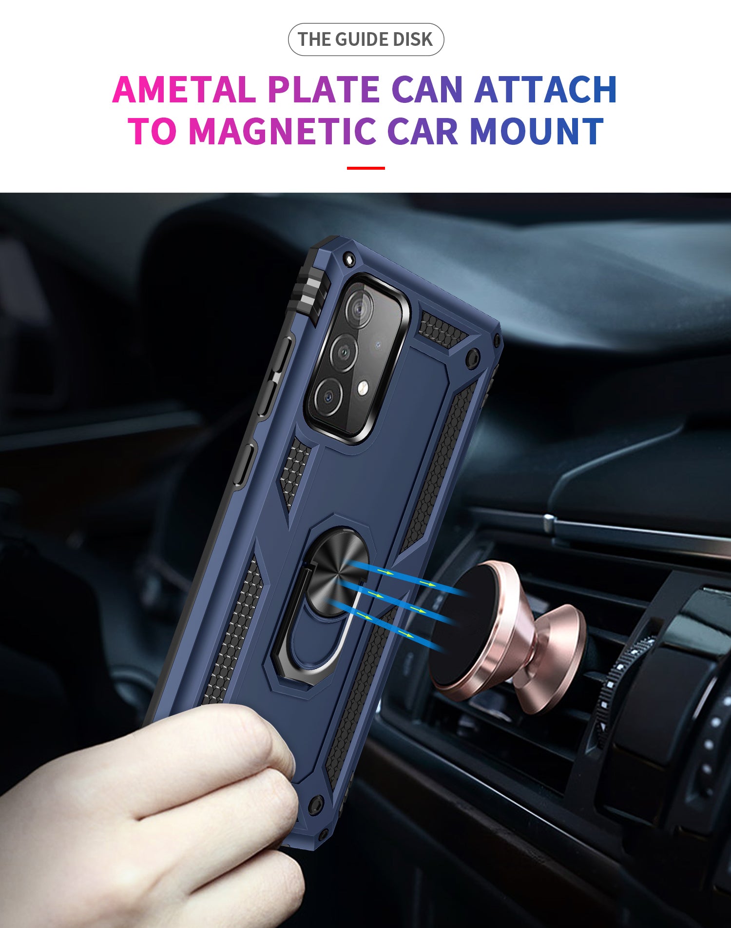 Ring Magnetic GPS car mount Phone Holder for Samsung Galaxy A52(5G) Case