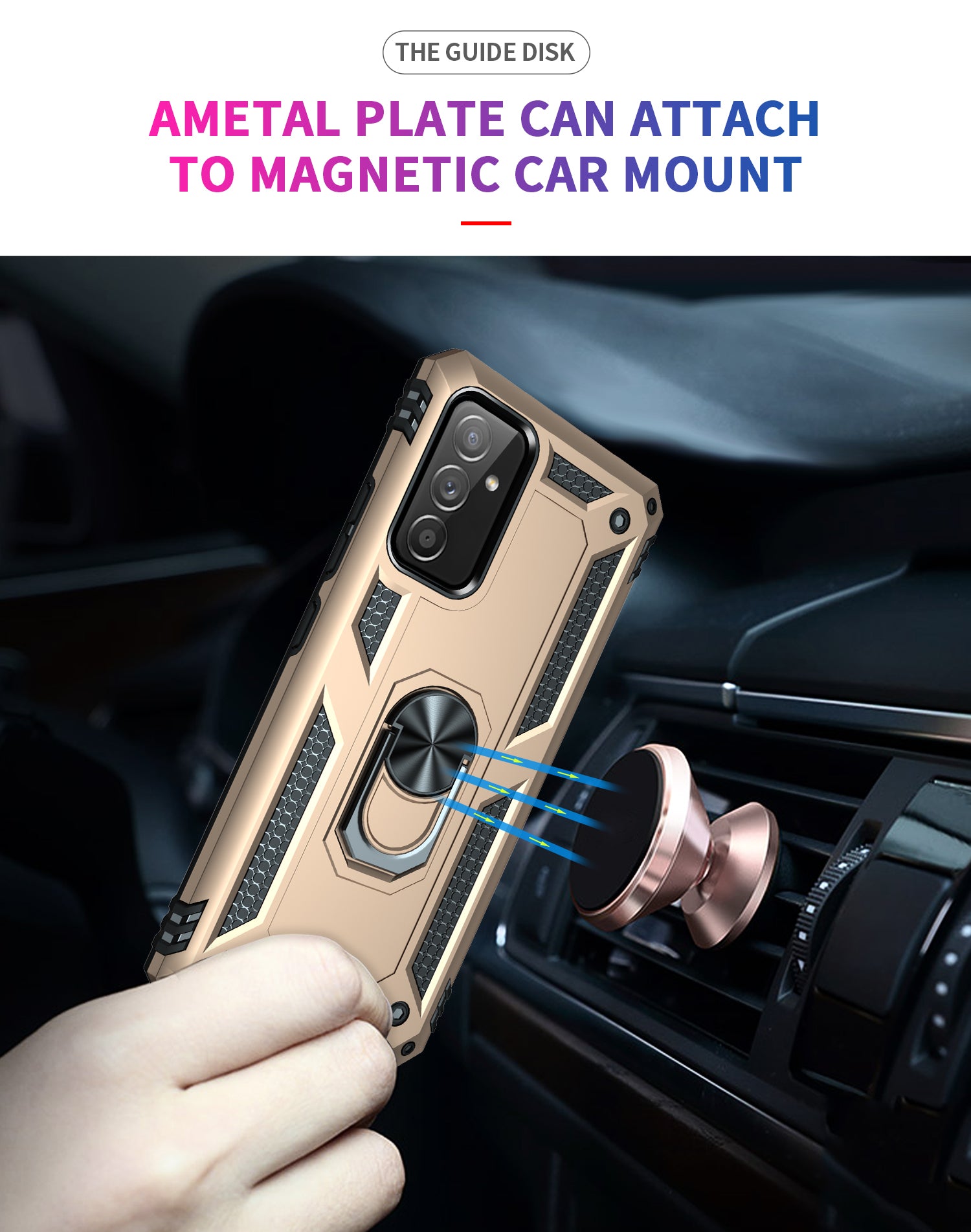 Ring Magnetic GPS car mount Phone Holder for Samsung Galaxy A82 Case