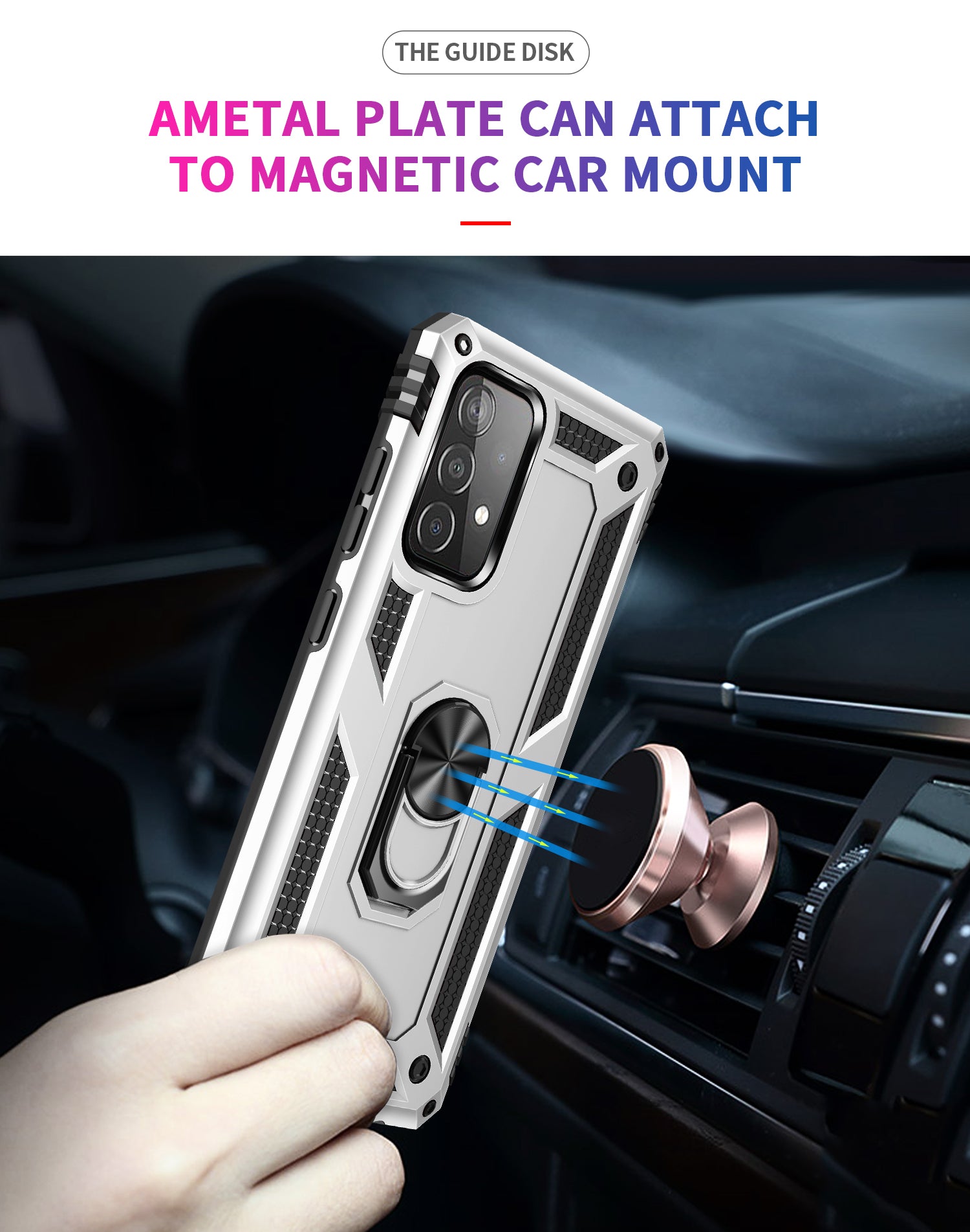 Ring Magnetic GPS car mount Phone Holder for Samsung Galaxy A52(5G) Case