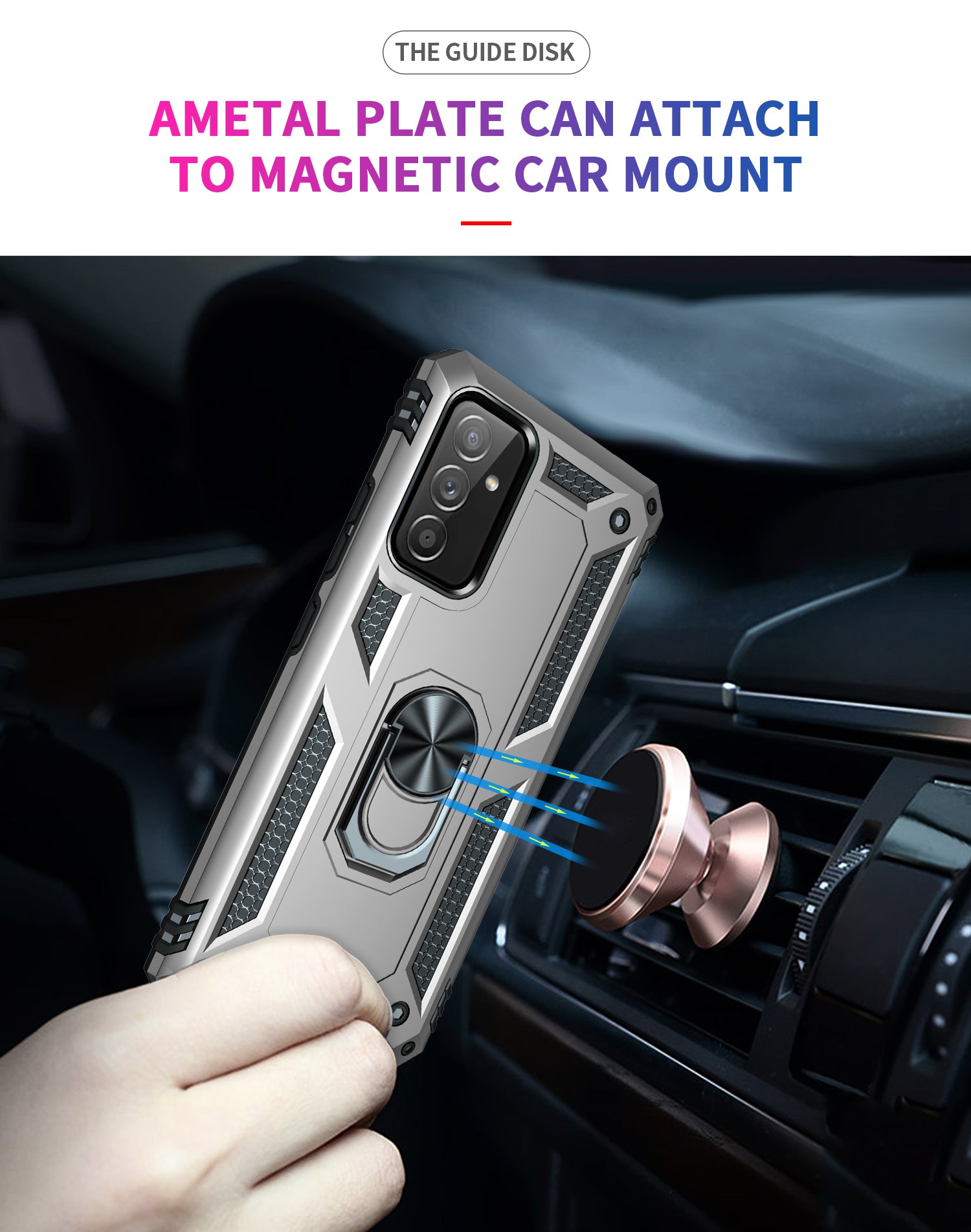 Ring Magnetic GPS car mount Phone Holder for Samsung Galaxy A82 Case