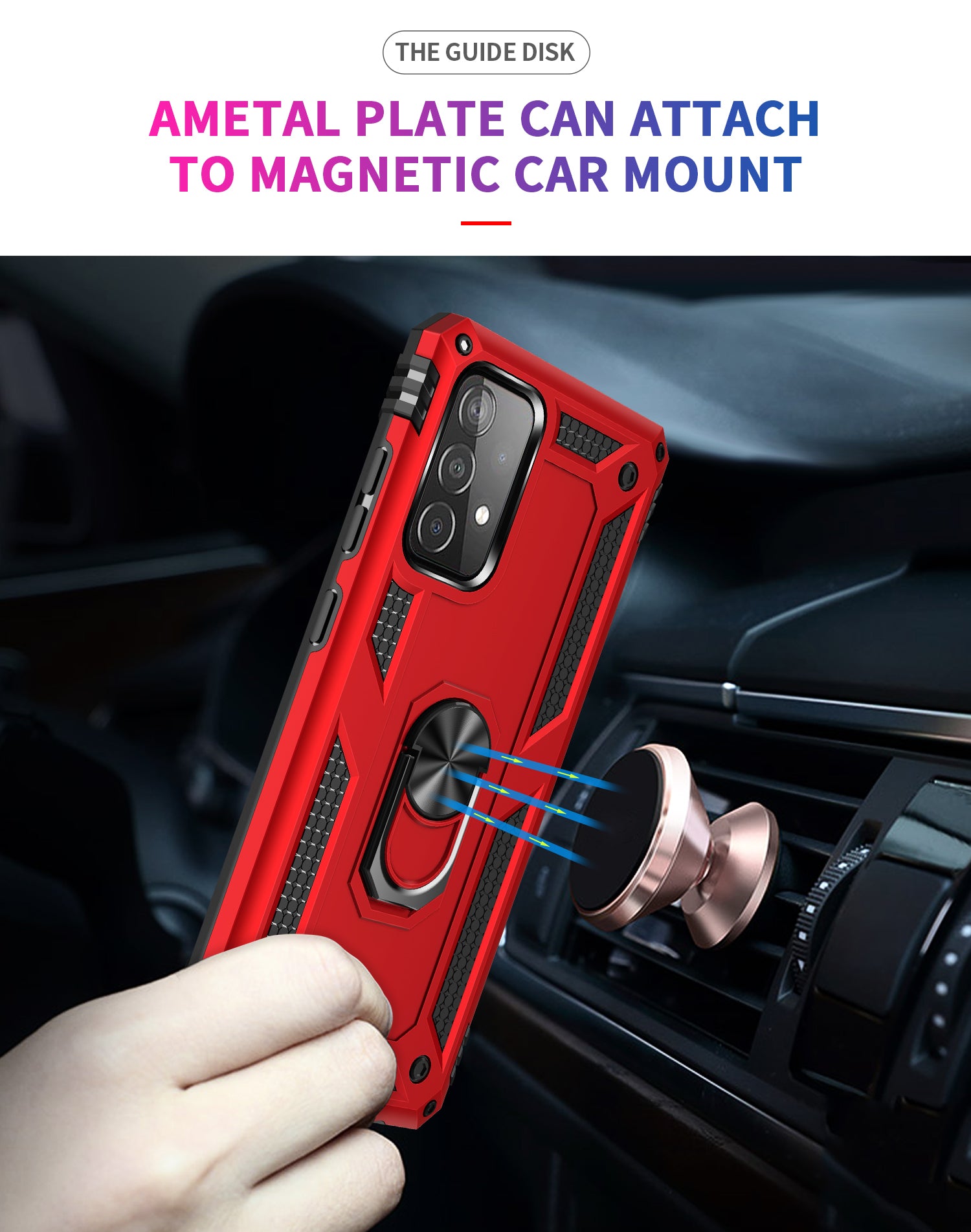 Ring Magnetic GPS car mount Phone Holder for Samsung Galaxy A52(5G) Case